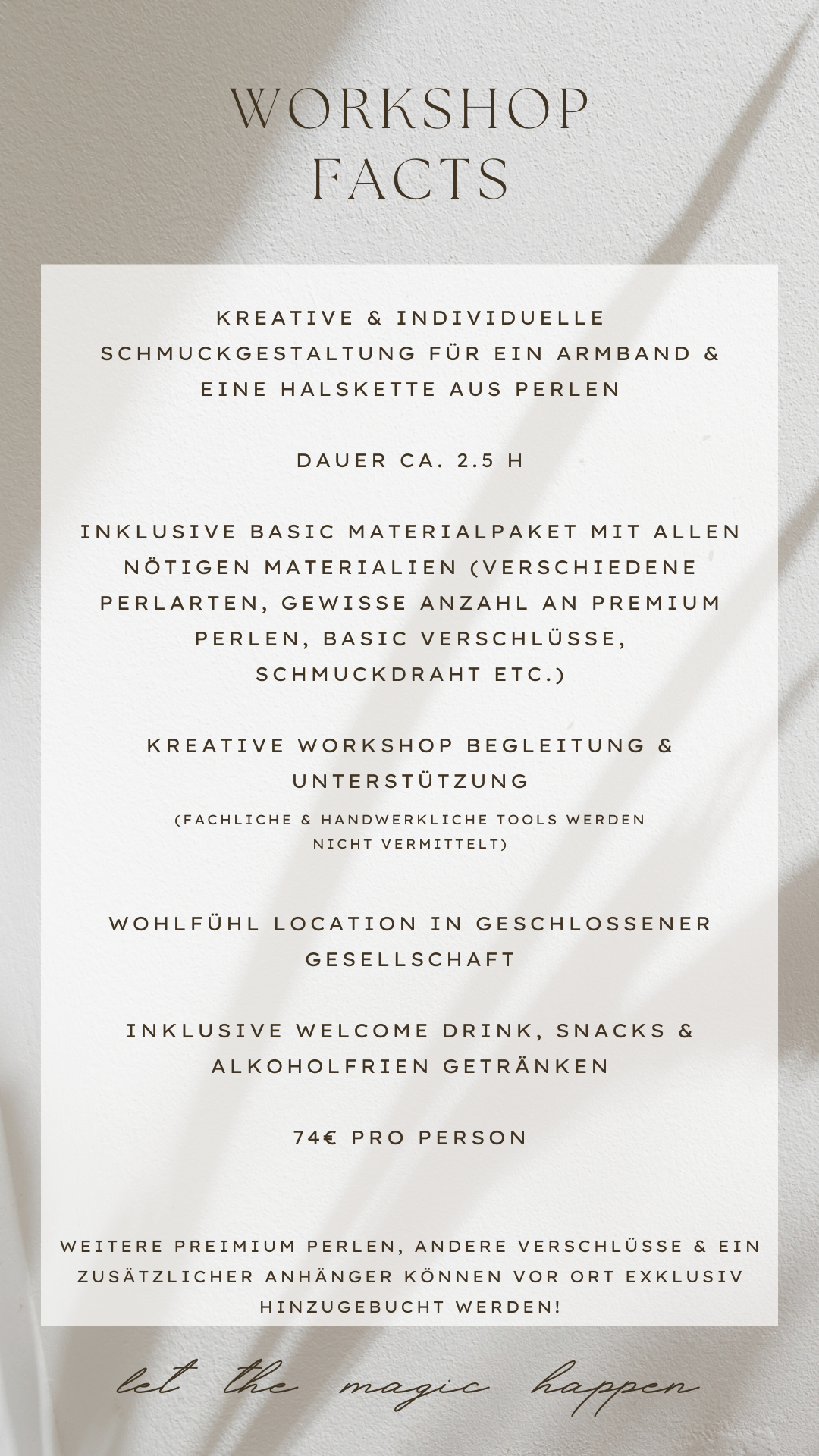 PRIVATER WORKSHOP FÜR JGAs & MÄDELSGRUPPEN